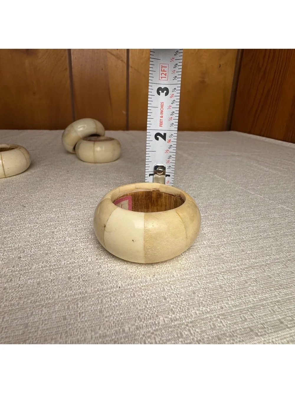 Vintage Audrey Ivory Tone Napkin Rings Set Of 4 Chunky Table Decor